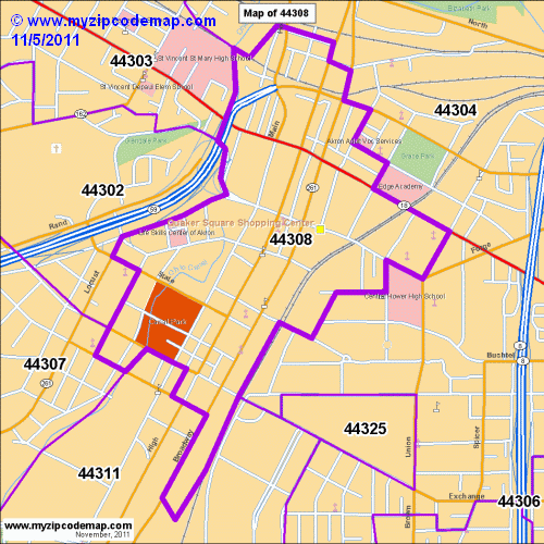 map of 44308