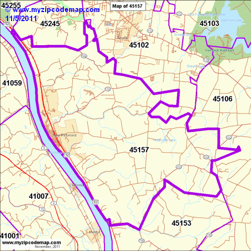 map of 45157