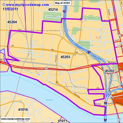 map of 45203
