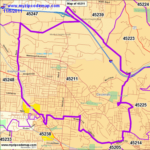 map of 45211