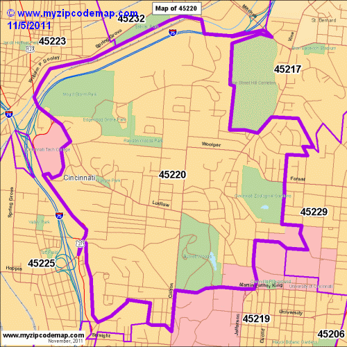 map of 45220