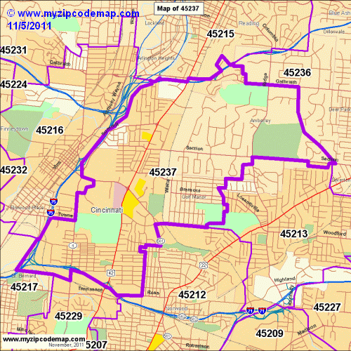 Zip Code Map of 45237 - Demographic profile, Residential, Housing Information etc.