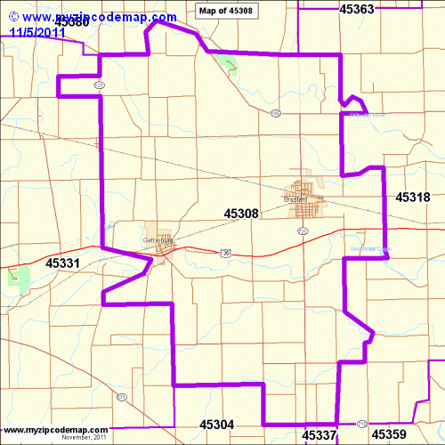 map of 45308