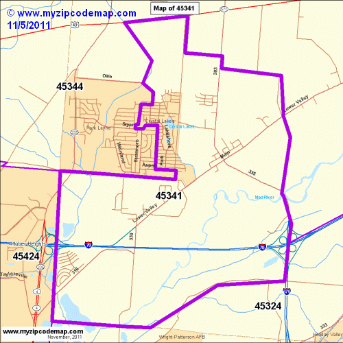 map of 45341