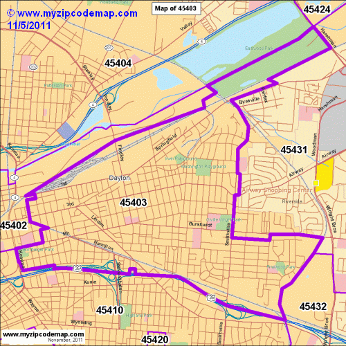map of 45403