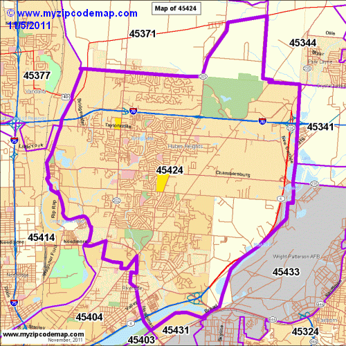 map of 45424