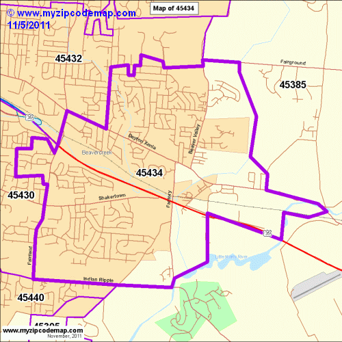 map of 45434