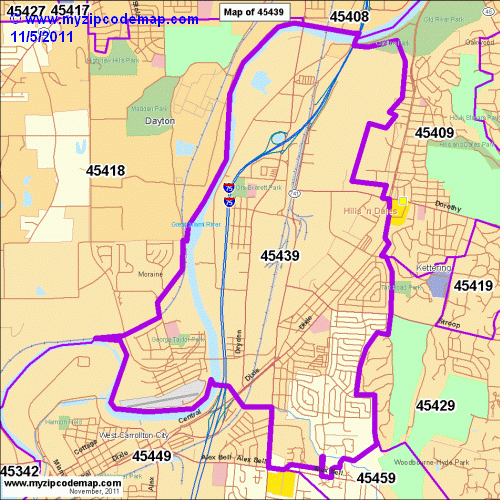 map of 45439