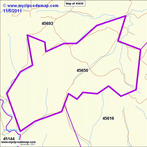 map of 45650