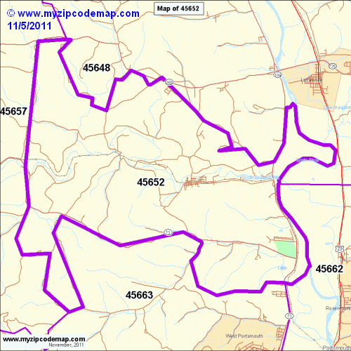 map of 45652