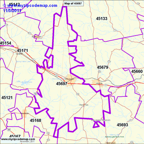 map of 45697
