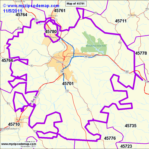 map of 45701