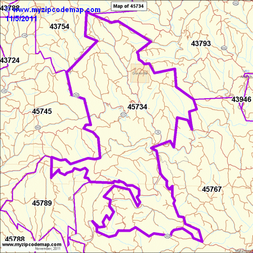 map of 45734