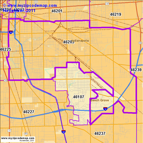 map of 46203