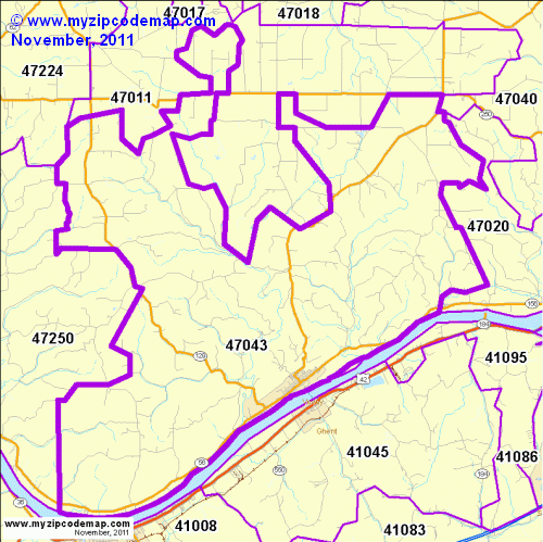 map of 47043