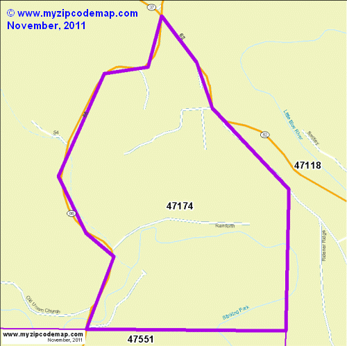 map of 47174