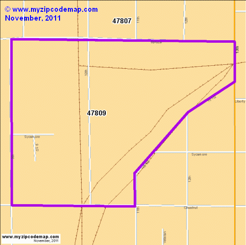map of 47809