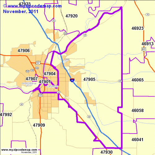 map of 47905