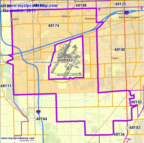 map of 48174