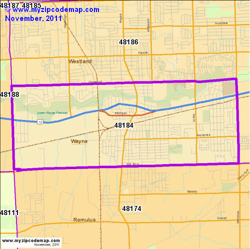 map of 48184