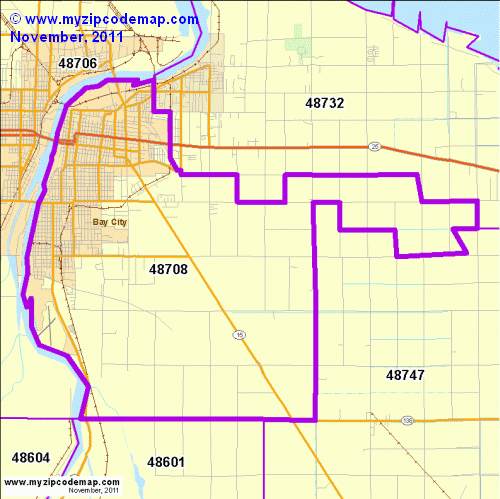 map of 48708