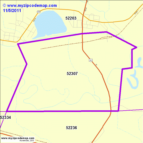 map of 52307
