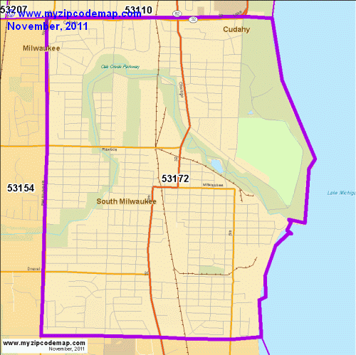 map of 53172