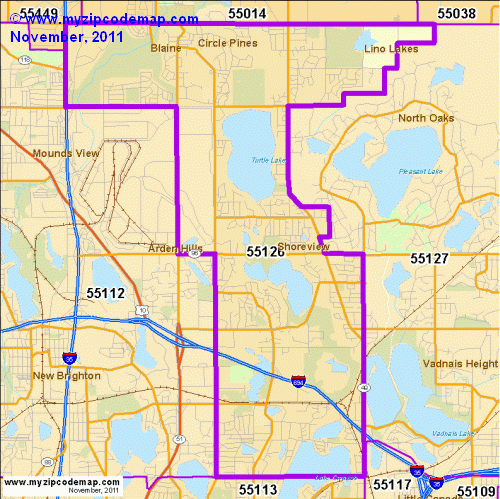 map of 55126