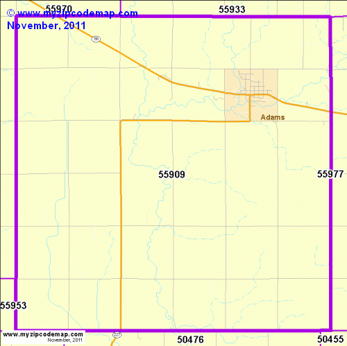 map of 55909