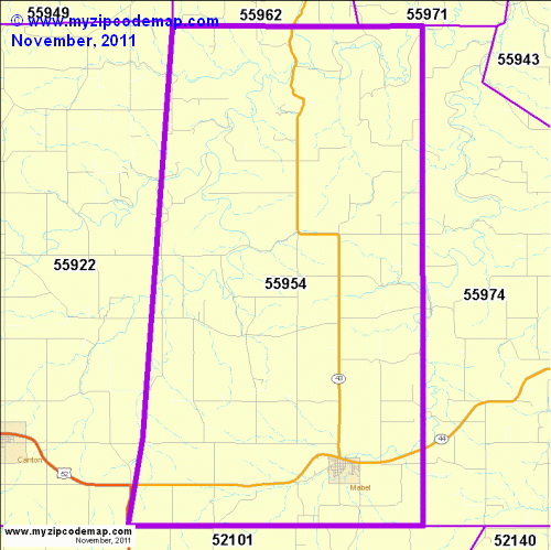 map of 55954