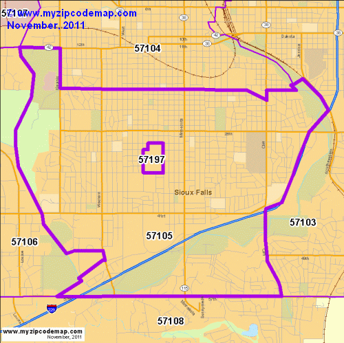 map of 57105