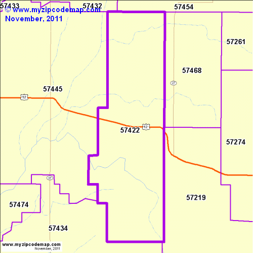 map of 57422