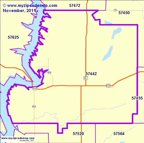 map of 57442