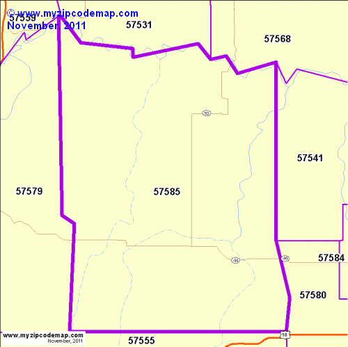 map of 57585