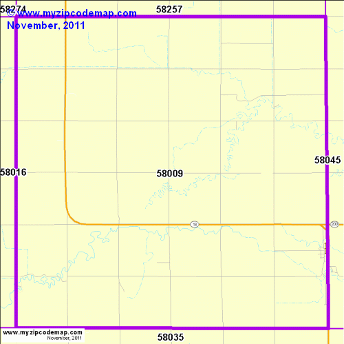 map of 58009
