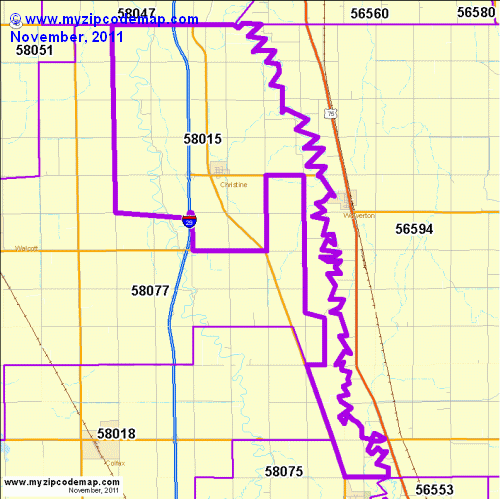 map of 58015