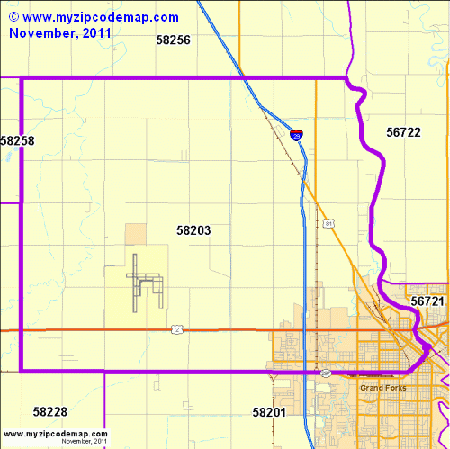 map of 58203