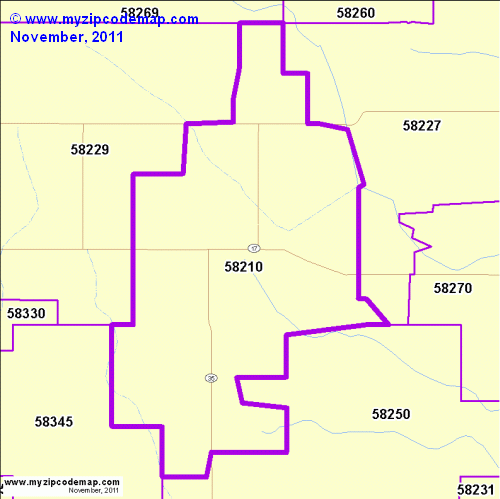 map of 58210