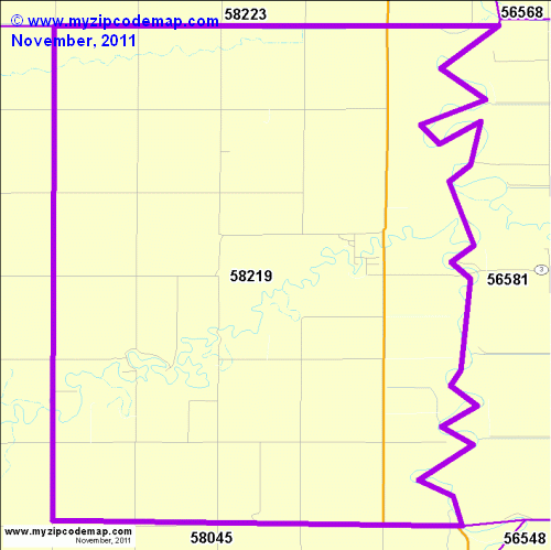 map of 58219