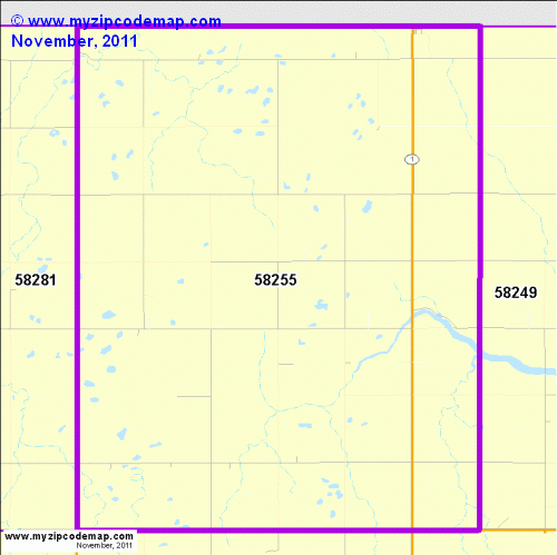map of 58255