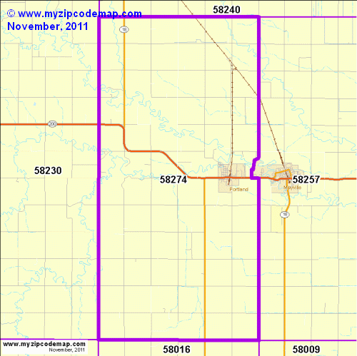 map of 58274