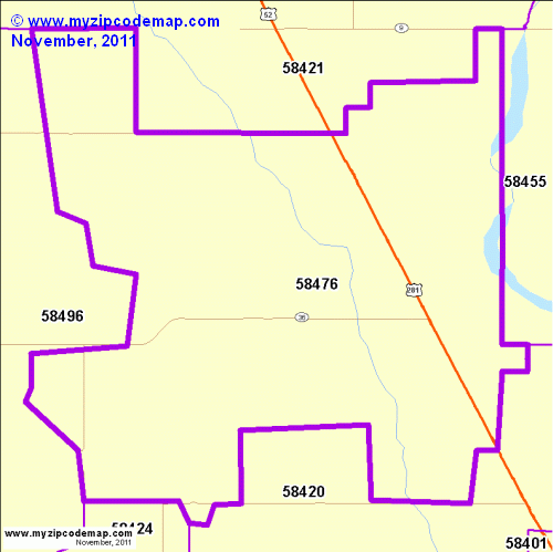 map of 58476