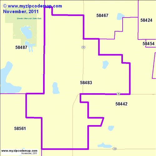 map of 58483