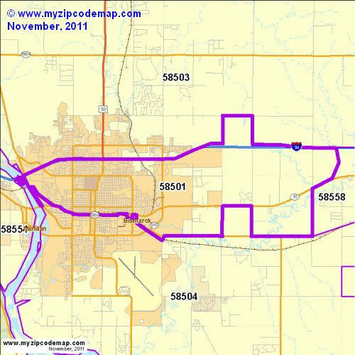 map of 58501