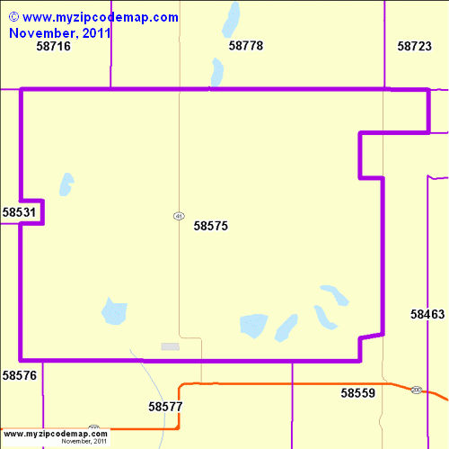 map of 58575