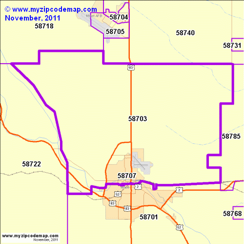 map of 58703