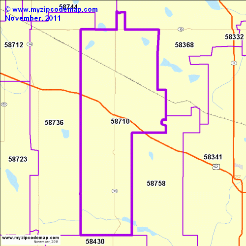 map of 58710