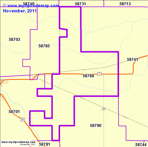 map of 58768