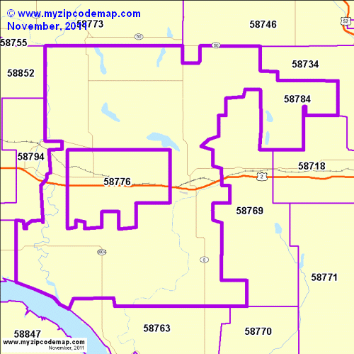 map of 58784