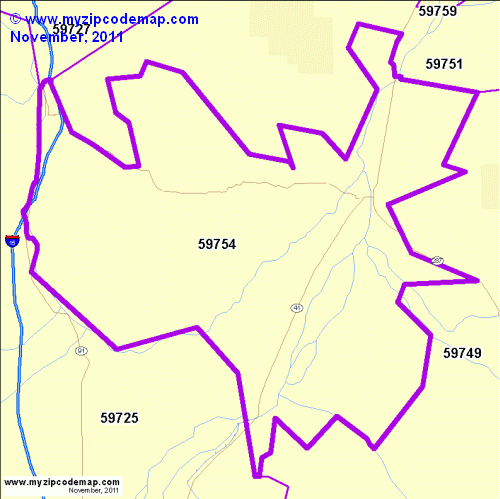 map of 59754